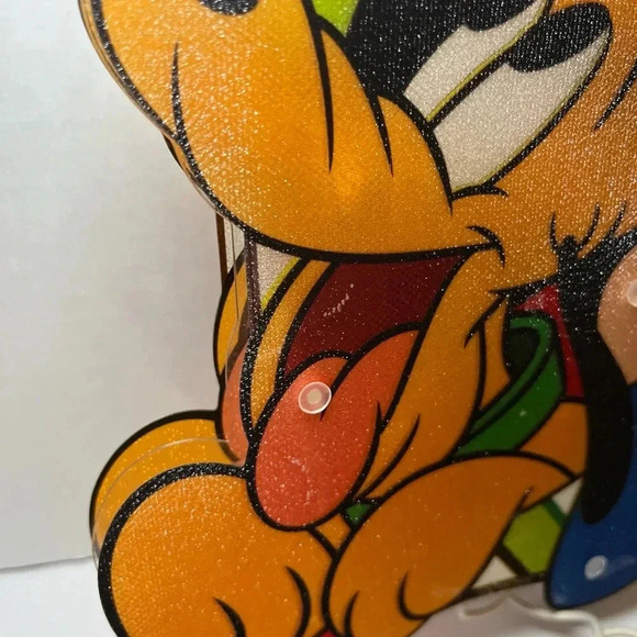 2010 Disney Mickey & Pluto Joyful Christmas Lights Lighted Sculpture 15 Inch - Picture 5 of 10